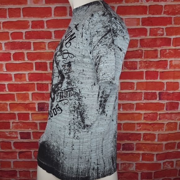 Affliction Men's Skull Graphic Short Sleeve T-shirt - Size: S, M, 2X- Black -NWT - Picture 8 of 9